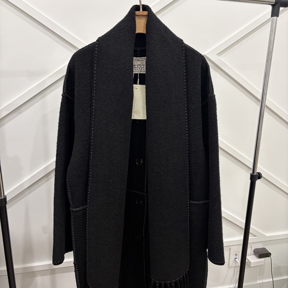 Toteme Embroidered Scarf Coat in Black, Size EU 36 / US 4 - Picture 3 of 8